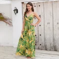 thumbnail image 3 of TEELYNN Vestido largo informal de verano sin mangas con escote en V profundo y tirantes con estampado floral de algodón de punto vintage para mujer, 3 of 5