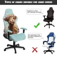 thumbnail image 6 of SCRAWLGOD Highland Cow Butterfly Floral Print Cyan Print Gaming Chair Cover with Armrest Cover, Universal Computer Rotating Chair Slipcover Thick Gaming Reclining Chair Protection with Elastic Band, 6 of 7