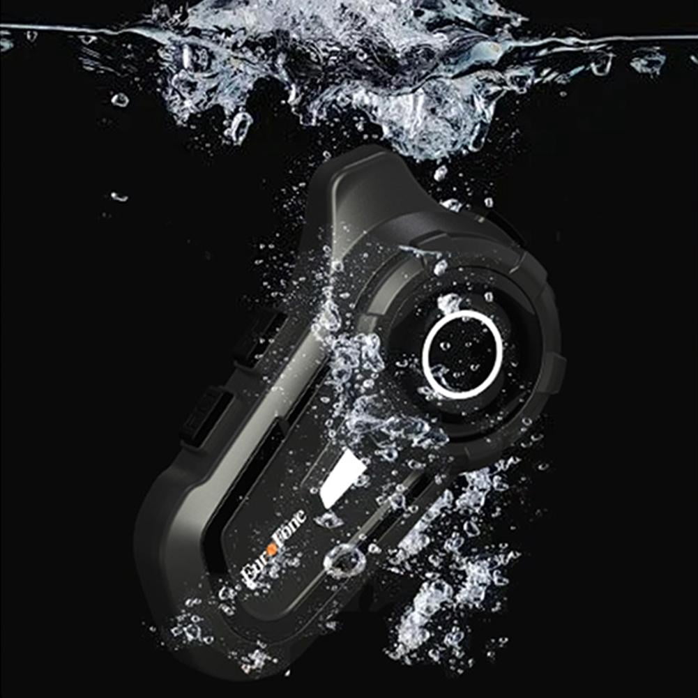 1 Pack Motorcycle Helmet Headset Bluetooth Intercom 2-Way Communication System, 1000m Range, IP67 Waterproof
