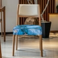 thumbnail image 2 of HELLHERO Marble Print Dining Chair Covers, Dustproof Seat Covers for Dining Room Chairs, Kitchen Chair Slipcovers Removable, Easy to Clean, Blue, 2 of 7