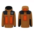 thumbnail image 1 of RXIRUCGD USB Intelligent Constant Temperature Heated Windproof Plus Size Coat For Men And Women Winter 4 Heated Jacket Coat( Brown, Size:S ), 1 of 5
