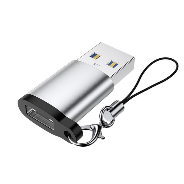 Youkk Type C To USB3.0 OTG Adapter Lanyard Anti-Lost Adapter Male To Female Adapter Silver