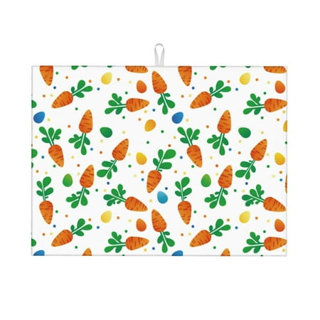 

Dish Drying Mat cute carrot Highly Absorbent Microfiber Drying Mat Kitchen Counter or Sink Drawer Liner 16x18 Kitchen Drying Mat Coffee Mat Kitchen Essentials