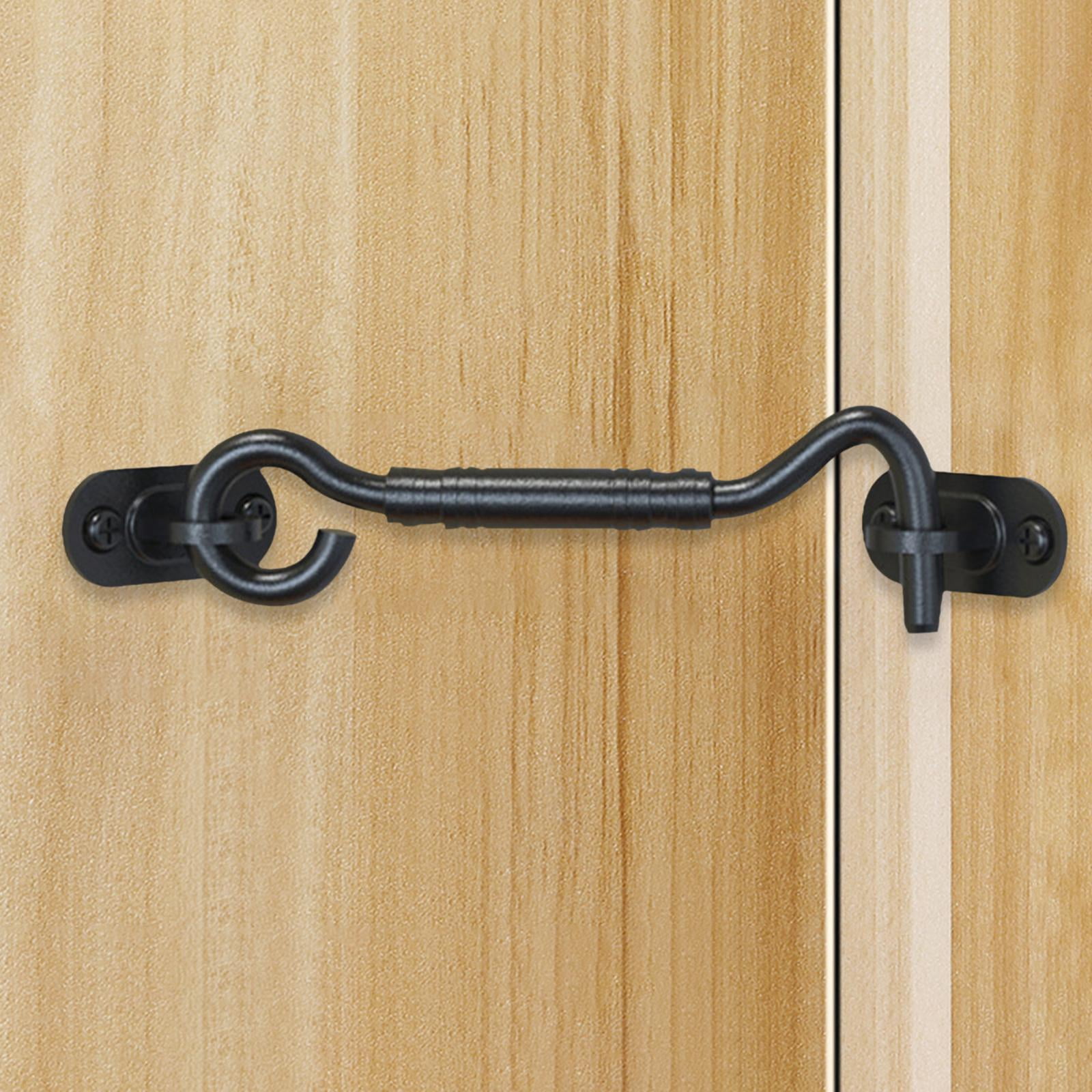 2x Stainless Steel Hook Latch Sliding Barn Door Lock with Mounting Screws 4inch for Wooden Fences Closet Hardware Gate Window Bathroom