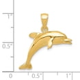 thumbnail image 4 of 14k Yellow Gold Jumping Dolphin Pendant Charm, 4 of 4