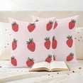thumbnail image 3 of Strawberry Outdoor Waterproof Pillow Covers, Watercolor Red Pink Summer Fruits Decorative Square Throw Pillowcase Sofa Cushion Sham for Patio/Couch/Chair, 16"x16" 2 Pack, 3 of 8
