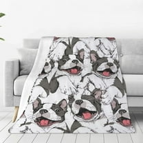 Blanket French Bulldog Cozy All Seasons Flannel Blanket Gift for Woman Girl Baby Kid 50" X 40"