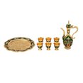 thumbnail image 2 of Vintage Metal Tea Set Coffee Set with Teapot, 6 Cups and Serving Tray Gold, 2 of 8