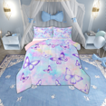 thumbnail image 1 of Erosebridal Ensembles de Literie Papillon Rêveur Grand avec Couette pour Filles, Arc-en-Ciel Galaxie Rêveur, Réversible 3 Pcs, 1 of 8