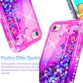thumbnail image 4 of iPod Touch 5 / 6 / 7th Generation Case, with [Tempered Glass Protector Included] Liquid Floating Glitter Quicksand Bling with Spot Diamond Cover - Pink/Purple, 4 of 6