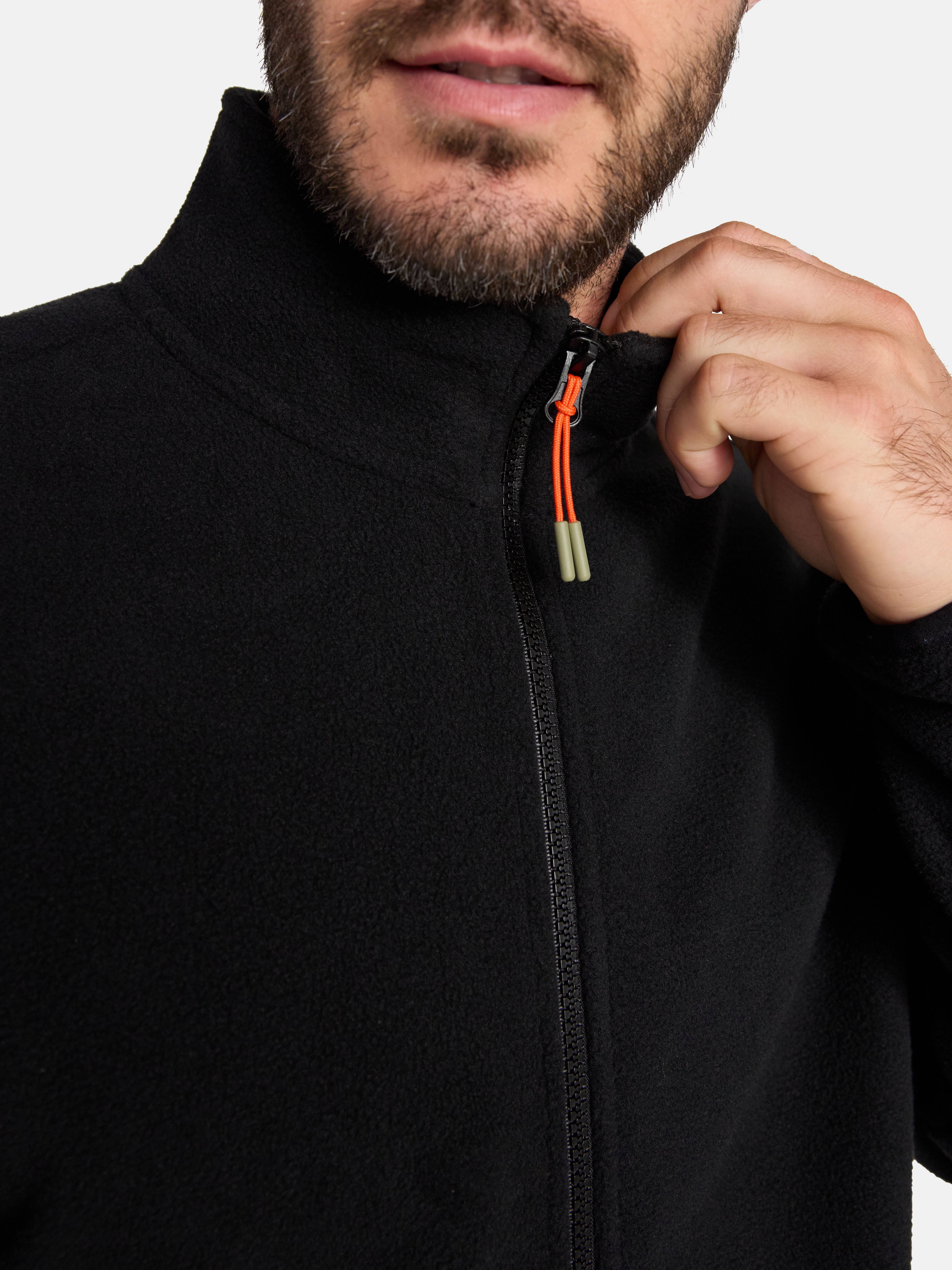 Ozark Trail Men's Fleece Zip-Front Jacket, Black photo 4