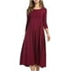 thumbnail image 4 of Vestidos de primavera para las mujeres 2024 vestido boho casual color sólido manga media gran swing vestido de cintura alta vestidos de novia de verano, 4 of 5