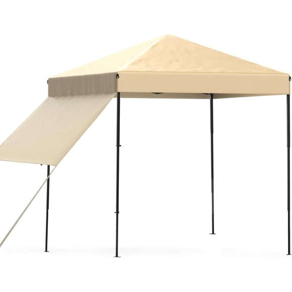 Gazebo Escamotable à Installation Facile, Tente à Auvent Imperméable Robuste avec Protection UV et Panneau Latéral, Abri Extérieur Portable avec Sac de Rangement pour Jardin, Patio, Camping, Événements – Crème