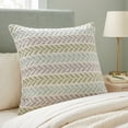 thumbnail image 2 of Ox Bay Ariya Green/Purple Chevron Cotton Adult Decorative Throw Pillow, 2 of 7