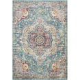 thumbnail image 4 of BoutiqueRugs Sharnbrook Oriental Medallion Runner Rug - Farmhouse Traditional Floral Carpet for Hallway, Kitchen - Navy, Sky Blue, Dark Pink - 2'7" x 7'7" (2x8), 4 of 9