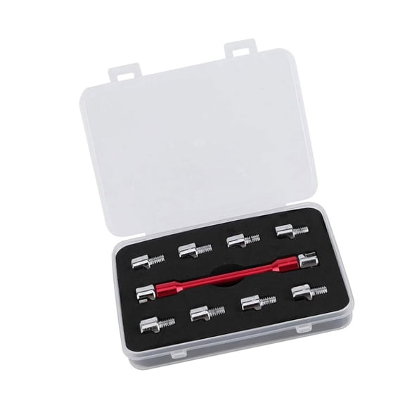 Professional Motorcycle Spoke Wrench Set for Adjusting Spokes from 5.0mm to 6.8mm Metal Construction with Storage Case