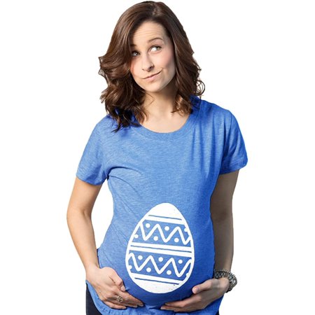 

Maternity Easter Egg Baby Bump T Shirt Its A Girl Pregnancy Announcement Tee Heather Royal X-Large