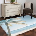 thumbnail image 4 of Blue Coastal Area Rug 3x5 FT, Non Slip Entryway Bedside Carpet, Summer Palm Trees Vacation Watercolor Washable Soft Floor Carpet Indoor Mat Non-Shedding Throw Rugs for Dorm Kitchen Home Office, 4 of 8
