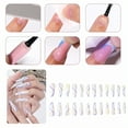 thumbnail image 3 of RAGUPEL 24Pcs Glue on Nails for Women,Hand-Drawn Lines Press on Nails Coffin,Matte Finish Cute Press on Nails,Long Nails for Party,Daily Life,Taking Pictures,Dating,Style3, 3 of 7