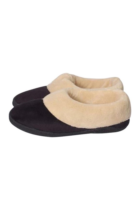 Memory Foam Heated Slipper With Rechargeable Battery - L/XL - Tan