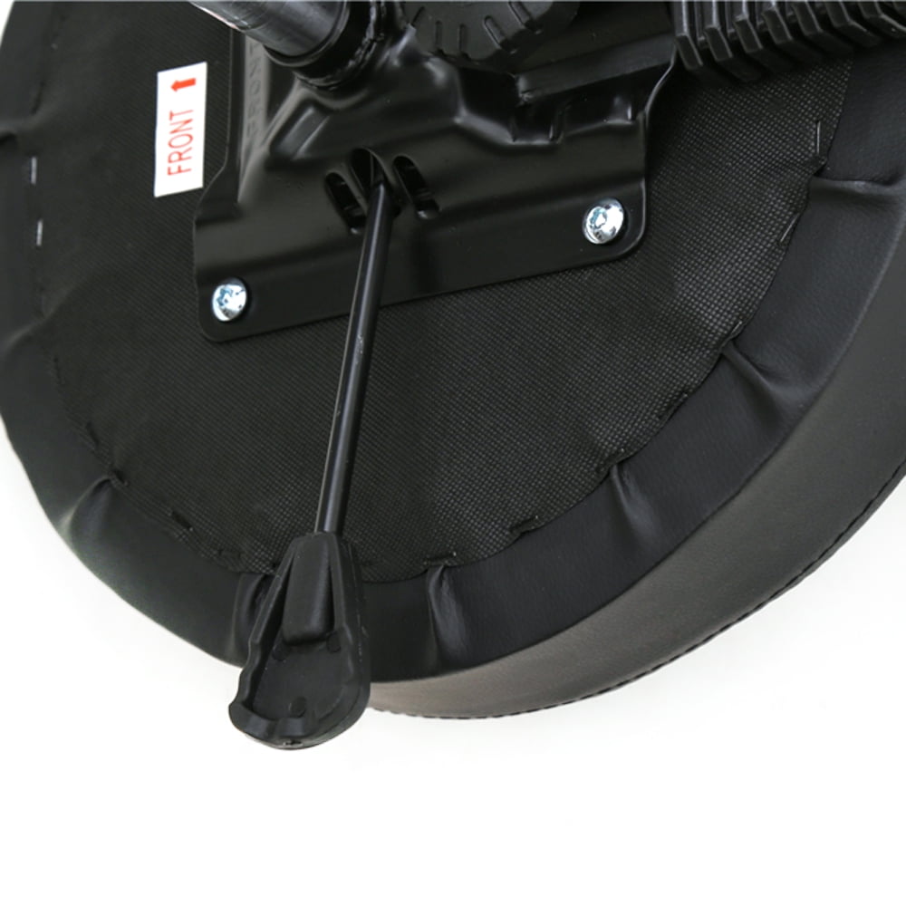 Salon Stool Round Shape Adjustable with Back, Black