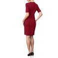 thumbnail image 3 of INSPIRE CHIC Mother's Day Sheath Pencil Dress for Women's Square Neck Short Sleeve Work Business Casual Cocktail Dresses XL Dark Red, 3 of 5