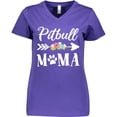 thumbnail image 3 of Inktastic Pitbull Mama with Arrow and Flowers Women's V-Neck T-Shirt, 3 of 5