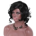 thumbnail image 3 of Human Hair Wig Black Wave Synthetic Long Fashion Hair Wig Wigs Curly Women's wig, 3 of 6