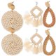 thumbnail image 5 of Rattan Earrings Women Ear Decoration for Decor 3Pairs Beach Earrings Jewelry, 5 of 5