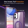 thumbnail image 7 of Dteck for Apple iPhone 11 with Magnetic Invisible Stand Military Drop Protection Case, Shockproof Compatible with MagSafe Slim Rugged Matte Ring Holder Holder Phone Case for Men Women, purple, 7 of 7