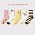 thumbnail image 6 of Beibi 5-Pair Pack Girls' Mid-Calf Socks with Dachshund Design, All-Season Use, Suitable for Ages 7 and Up, 6 of 6