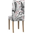 thumbnail image 2 of ZHANZZK Black, Red and White Pattern of Spirals, Swirls Stretch Chair Cover Protector Seat Slipcover for Dining Room Hotel Wedding Party Set of 1, 2 of 5