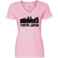 thumbnail image 3 of Inktastic Tokyo Japan City Skyline with Grunge Women's V-Neck T-Shirt, 3 of 5