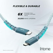 iHome 6 USB-C to Lightning Cable, Blue, 2IHLC1023L6W2