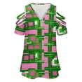 thumbnail image 4 of Pink & Green Fashions & Products! Womens Summer V Neck Zipper Top Short Sleeve T Shirt Off Shoulder Top Casual Classy Loose Shirts, 4 of 7