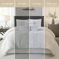 thumbnail image 3 of Nanshing Jennae 7 Piece Shabby Chic Pintuck Comforter Set, White, California King, 3 of 12