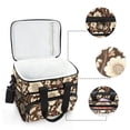 thumbnail image 6 of FORMRS Insulated Cooler Bag 24 Cans Capacity Soft Leakproof Lunch Box with Side Pockets, Brown Floral, 6 of 7