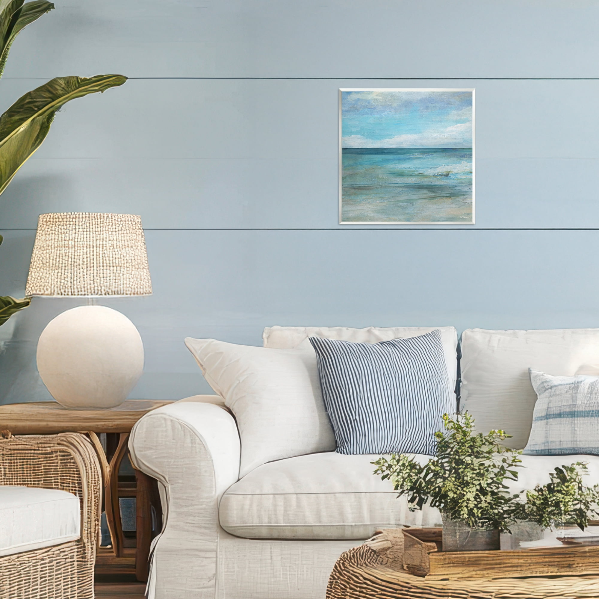 Stupell Industries Aqua Ocean Horizon Abstract Wall Plaque Art, design by Carol Robinson