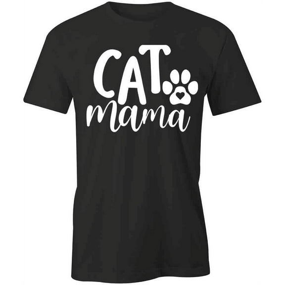 Cat Mama T-Shirt | Cute Cat Black Tee Gift