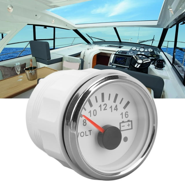 Voltmètre de Bateau 52MM DC9 à 32V avec Rétroéclairage pour Yachts et Bateaux de Pêche