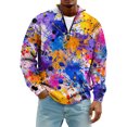 thumbnail image 5 of LNZGNM Mens Mardi Gras Carnival Shirt Quarter Zip Plus Size Carnival Graphic Printed Sweatshirt Stand Collar Long Sleeve Top Casual Carnival Outfits,Purple 4XL, 5 of 7