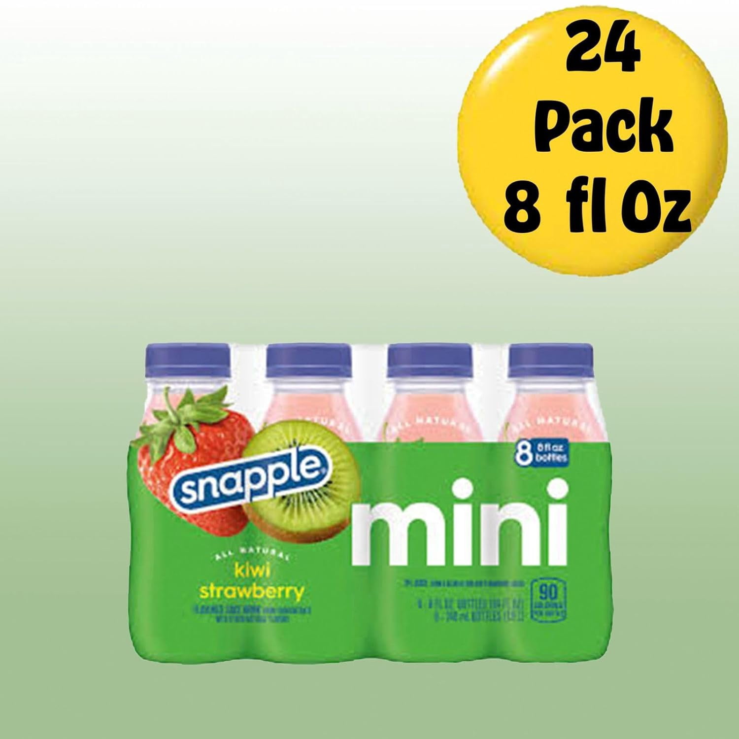 Snapple Kiwi Strawberry All Natural Fruit Juice Drink, 8 fl oz Plastic Bottles, Made with Real Fruit Flavor, 24-Pack