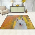 thumbnail image 3 of Dreamtimes Lightweight Soft Area Rugs 63 x 48 in, White Swiss Shepherd Dog in Autumn Floor Mat for Kids Playing Room Hardwood Floor Living Room Nursery Rugs, 5'3" x 4', 3 of 6