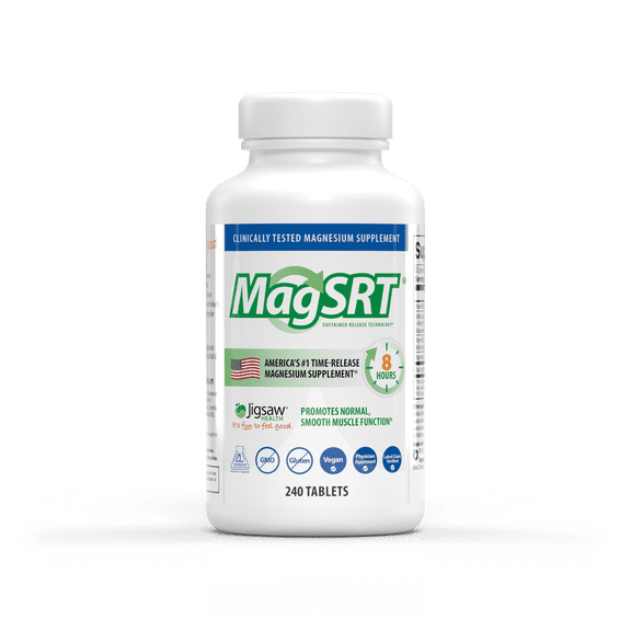 Jigsaw Health MagSRT | Slow-Release Magnesium Malate Tablets for Healthy Energy and Muscle Support with B-Vitamin Co-factors, 240 Count