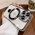 thumbnail image 2 of Magnetic Case for iPhone 14 Pro Case Stand & Ring Holder Compatible with MagSafe Built-in Camera Lens Protector Shockproof Phone Case for iPhone 14 Pro 6.1" - Silver, 2 of 8