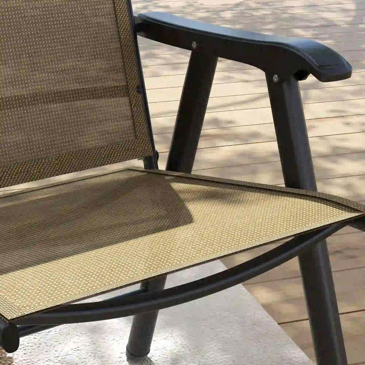 YYAo Folding Chair, Outdoor Lawn Chair,Set of 4 Outdoor Folding Chairs, Stackable Patio Dining Chairs with Armrests, Light Mixed Brown