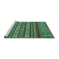 thumbnail image 2 of Ahgly Company Machine Washable Indoor Square Abstract Turquoise Blue Modern Area Rugs, 5' Square, 2 of 4