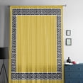 thumbnail image 5 of Yellow Semi Sheer Curtains Drapes for Living Room, Bedroom, French Doors Window 72 Inches Long, Black White Modern Geometric Abstract Art Rod Pocket Chiffon Curtain Drapery Voile Draperies Panel, 5 of 6