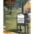 thumbnail image 4 of KFFKFF Outdoor Pizza Oven, 12" Pellet Fire Ovens, 2-Layer Pizza Oven Wood Fired, Wood Burning Outdoor Pizza-Oven with 2 Removable Wheels, 4 of 9