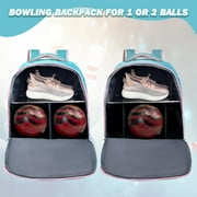 WOLT Bowling Ball Bag 2Ball Bowling Backpack with Protective Foam Padded & Shoe Compartment MintGreen